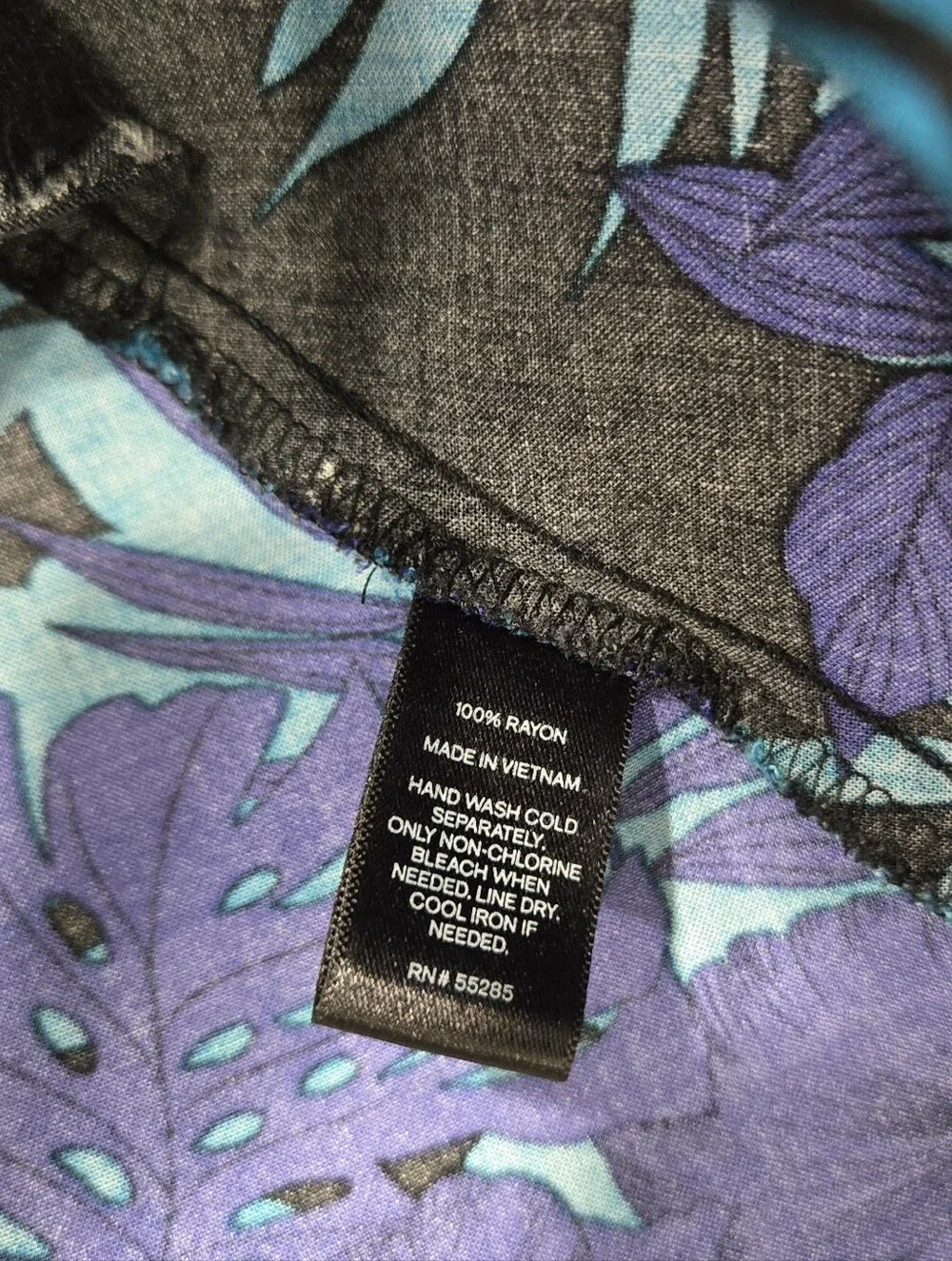 Express Womens Black Blue Purple Floral Tropical Print Mini Dress Pockets Sz XS